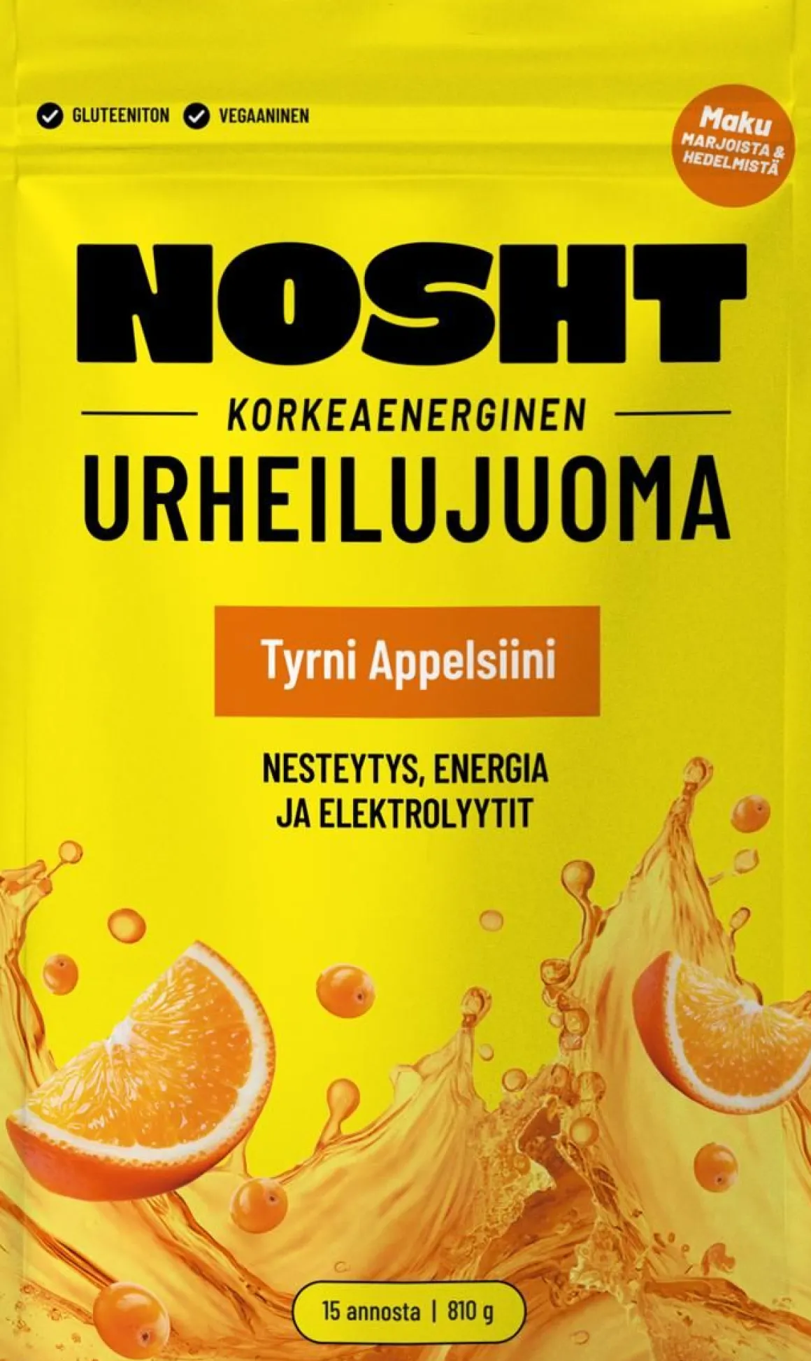 NOSHT KORKEAENERGINEN URHEILUJUOMA TYRNI APPELSIINI 810 G