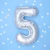NUMEROFOLIO 5 HOPEANVÄRINEN ILMATÄYTTEINEN 35 CM
