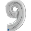 NUMEROFOLIO 9 HOPEANVÄRINEN 66 CM