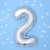 NUMEROFOLIO 2 HOPEANVÄRINEN ILMATÄYTTEINEN 35 CM