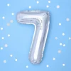 NUMEROFOLIO 7 HOPEANVÄRINEN ILMATÄYTTEINEN 35 CM