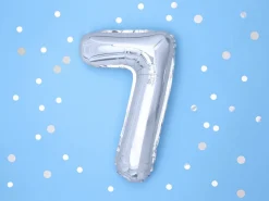 NUMEROFOLIO 7 HOPEANVÄRINEN ILMATÄYTTEINEN 35 CM