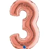 NUMEROFOLIO 3 RUUSUKULLANVÄRINEN PUHALLETTAVA 35 CM