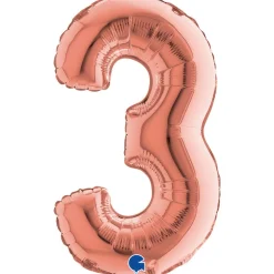 NUMEROFOLIO 3 RUUSUKULLANVÄRINEN PUHALLETTAVA 35 CM