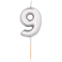 NUMEROKYNTTILÄ 9 HOPEANVÄRINEN