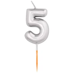 NUMEROKYNTTILÄ 5 HOPEANVÄRINEN