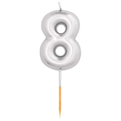 NUMEROKYNTTILÄ 8 HOPEANVÄRINEN