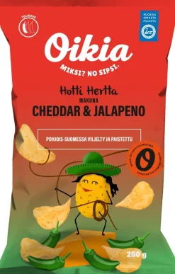 OIKIA HOTTI HERTTA CHEDDAR JA JALAPENO PERUNALASTU 250 G