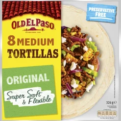 OLD EL PASO FLOUR TORTILLAS MEDIUM 8KPL 326 G
