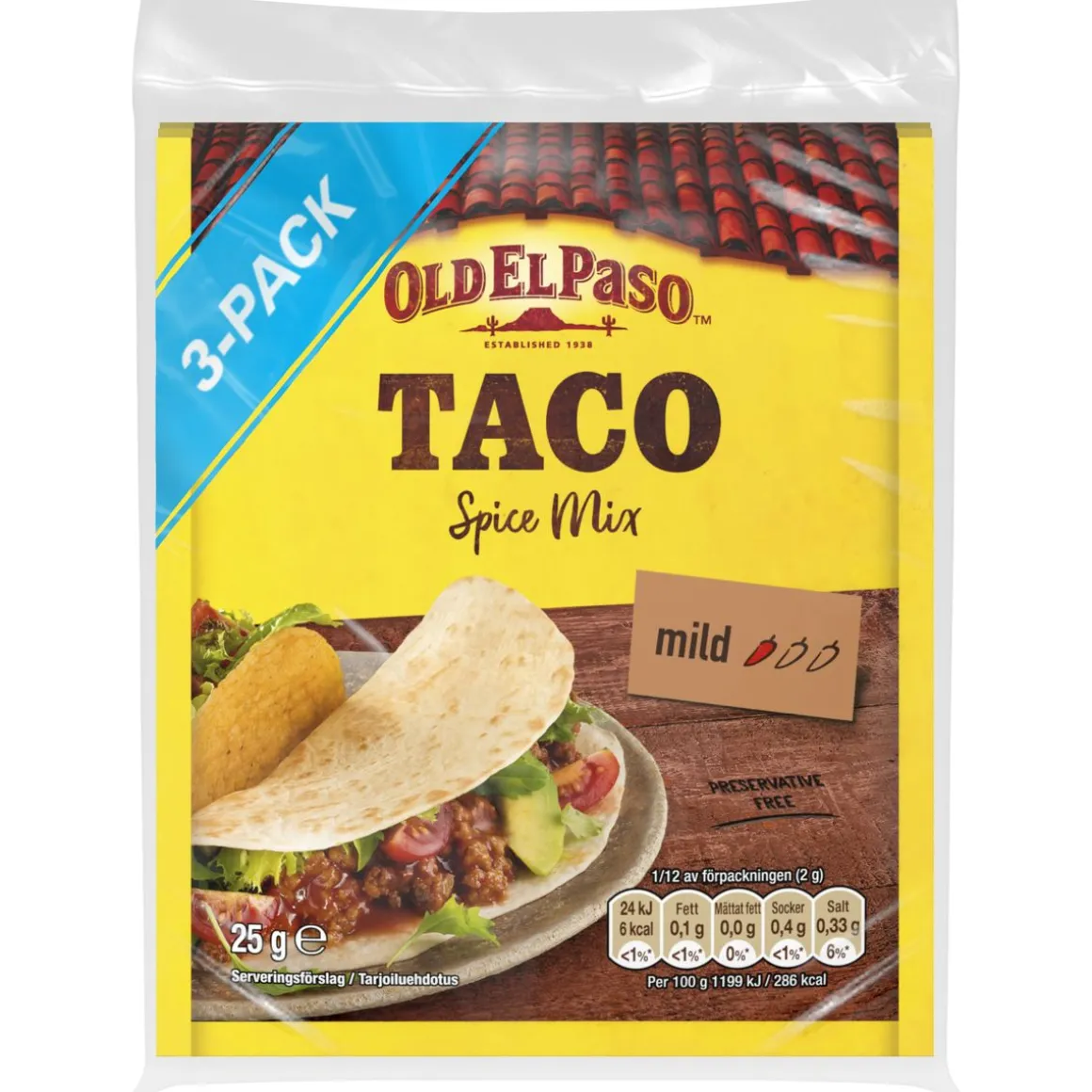 OLD EL PASO TACO SPICE MIX 3-PACK 75 G
