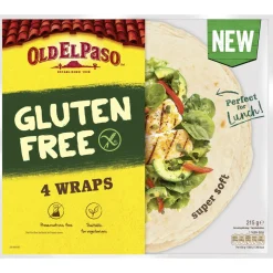 OLD EL PASO TORTILLA 4 KPL GLUTEENITON 215 G