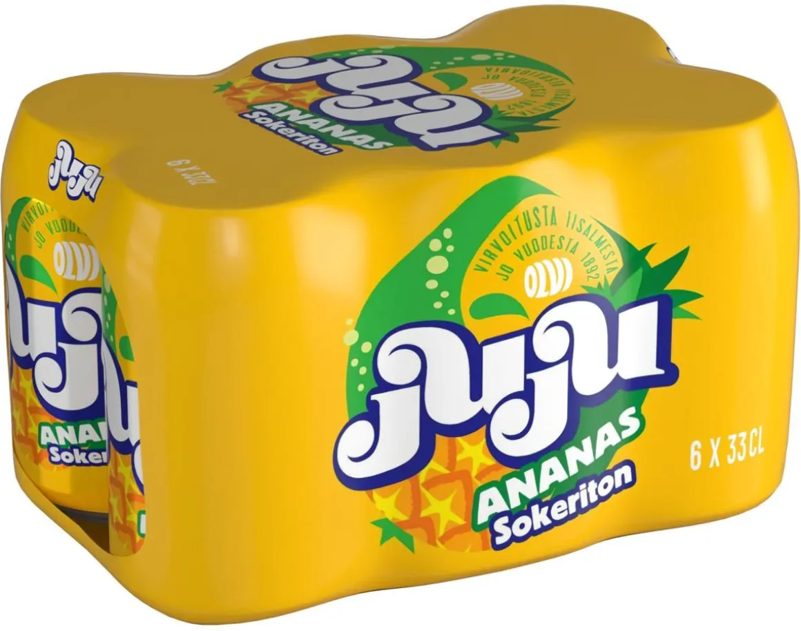 OLVI JUJU ANANAS SOKERITON 0,33 TLK 6-PACK 1,98 L