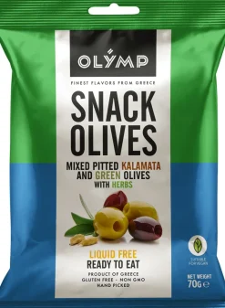 OLYMP YRTTIMARINOITU KALAMATA-VIHREÄ OLIIVI SNACK KIVETÖ