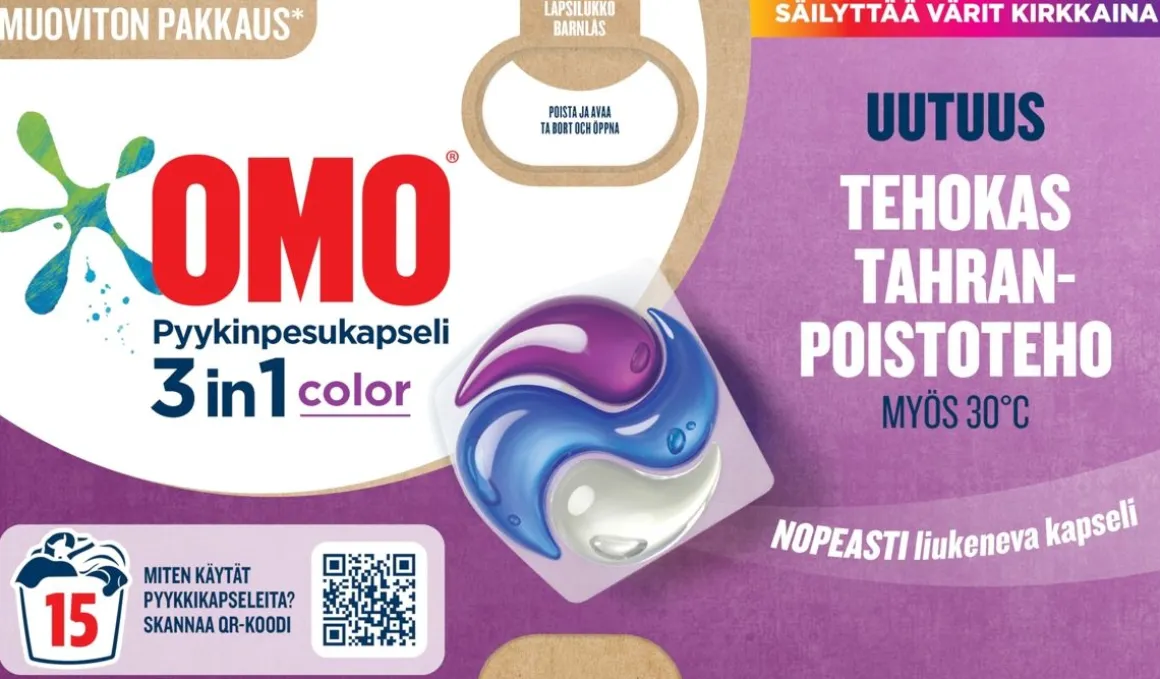 OMO 3-IN-1 PYYKINPESUAINEKAPSELI COLOR 15 KPL