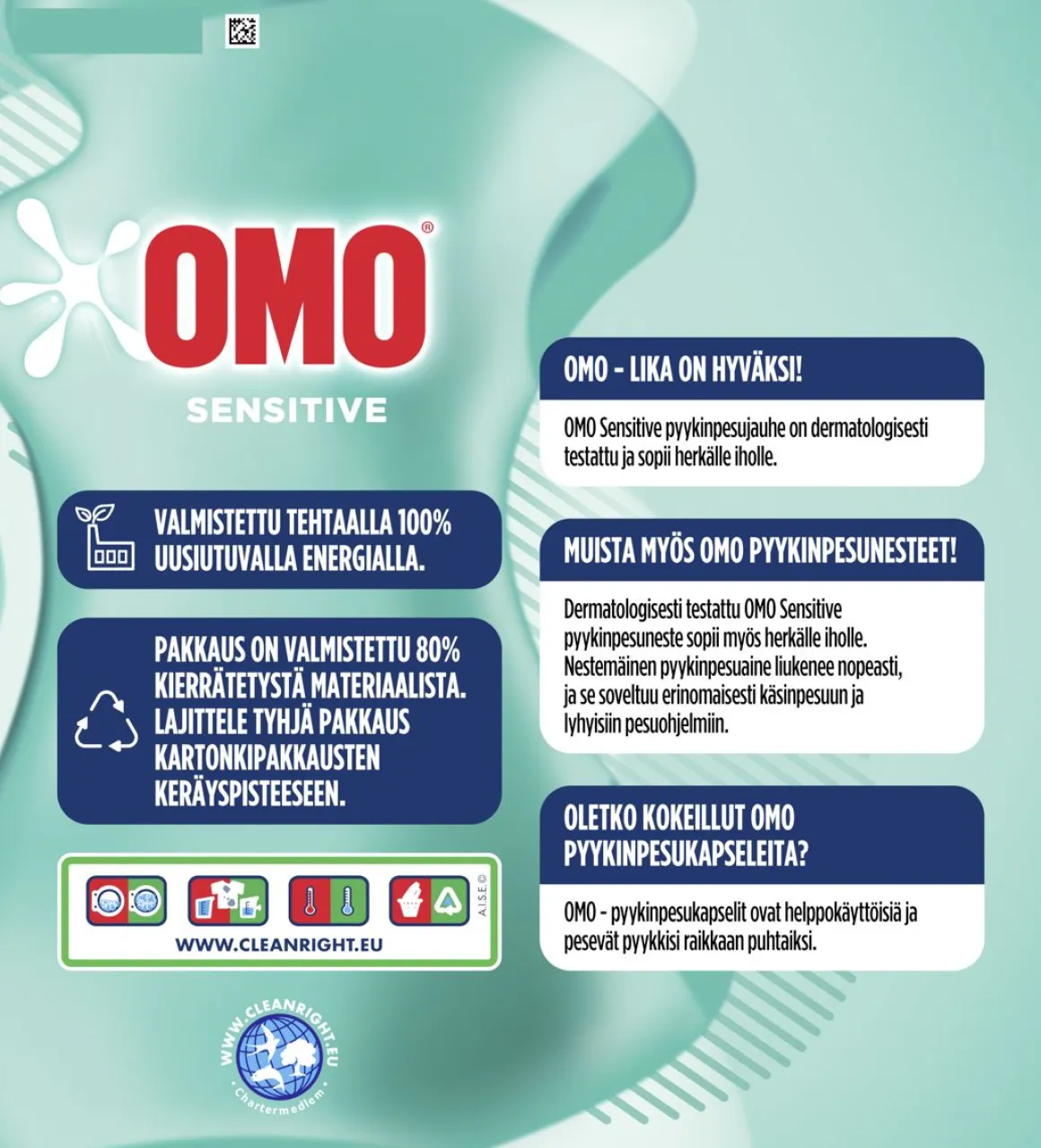 OMO SENSITIVE PYYKINPESUJAUHE 3,72KG 3,72 KG