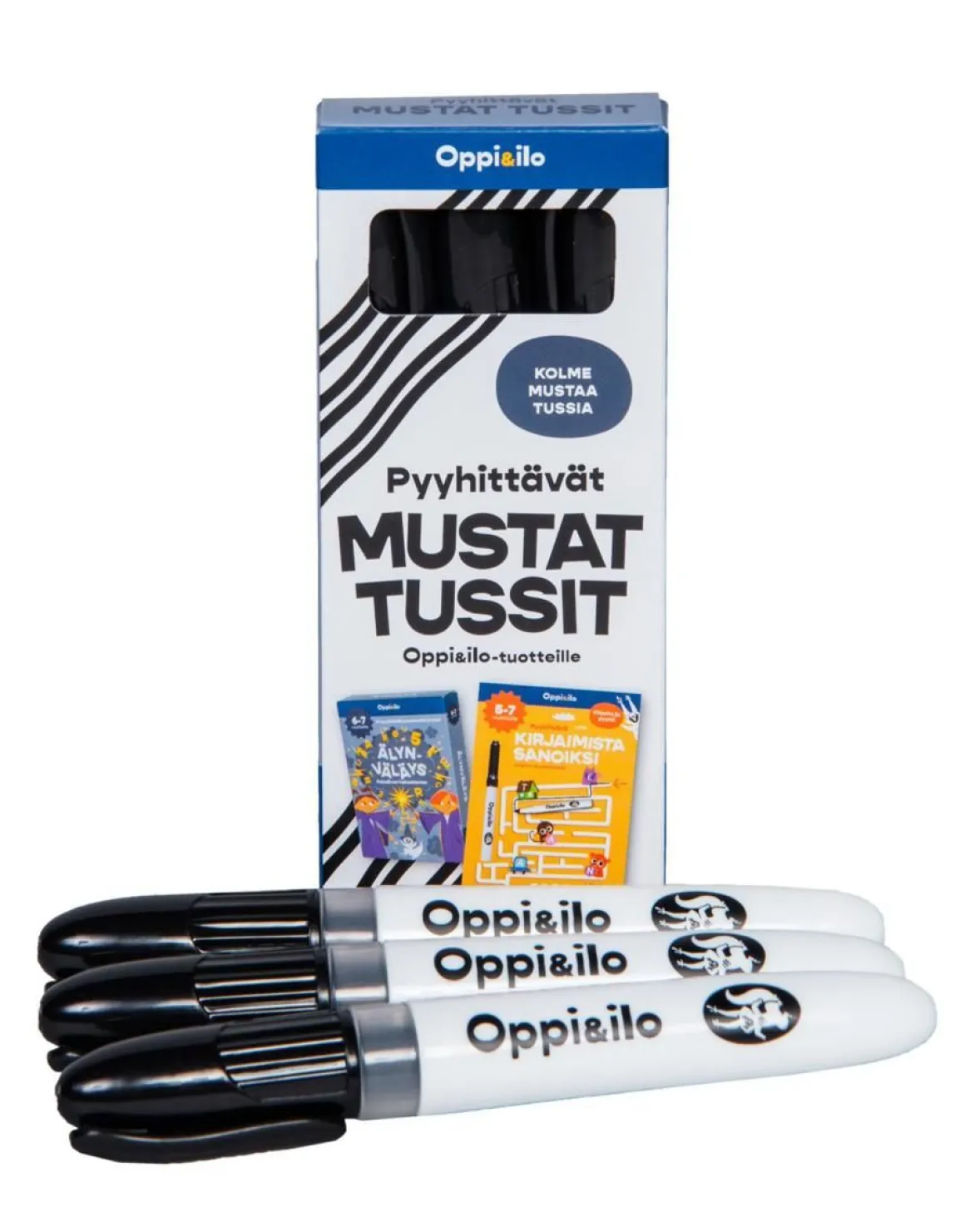 OPPI JA ILO PYYHITTÄVÄT TUSSIT MUSTAT 3 KPL