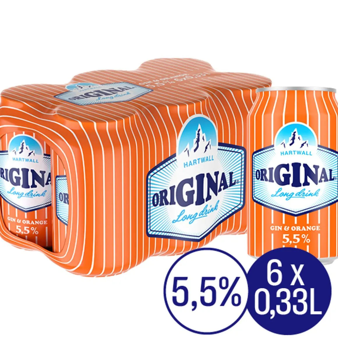 ORIGINAL LONG DRINK 5,5% ORANGE 0,33 TLK 6-PACK 1,98 L