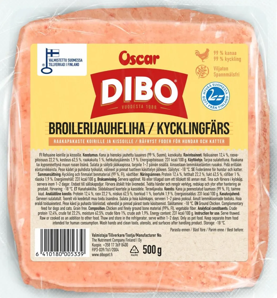 OSCAR DIBO BROILERINJAUHELIHA PAKASTE 500 G