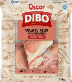 OSCAR DIBO NAUDAN PUTKILUU KOIRALLE PAKASTE 1,5 KG