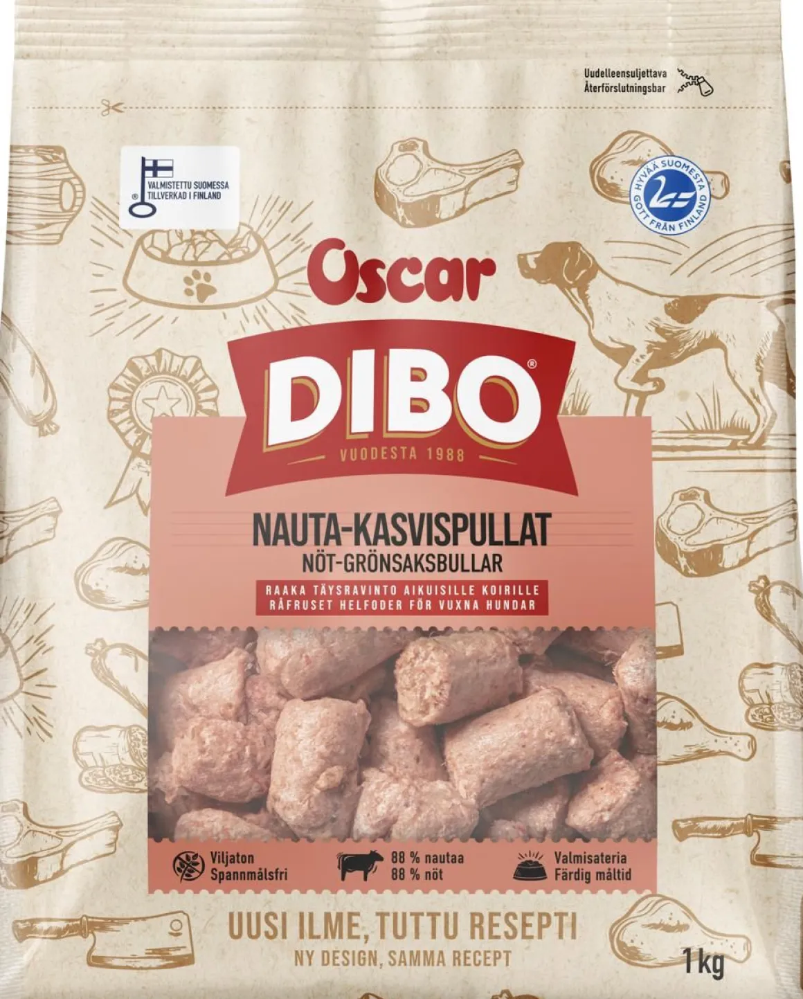 OSCAR DIBO NAUTA-KASVISPULLAT 1KG PAKASTE