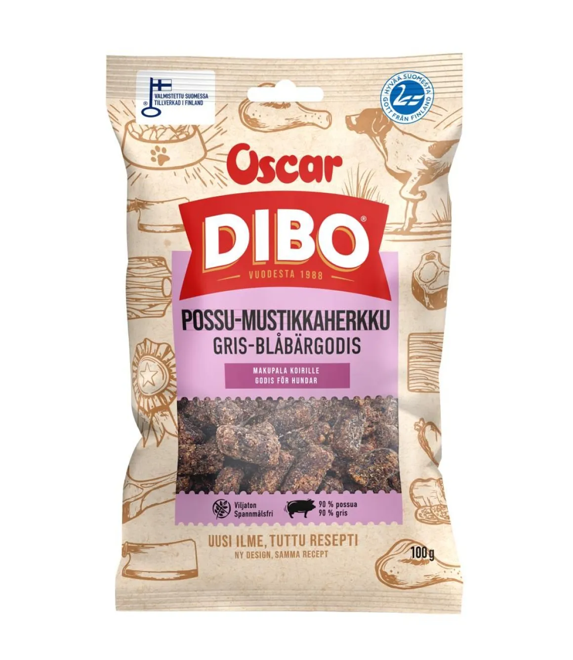OSCAR DIBO POSSU-MUSTIKKAHERKKU 100 G