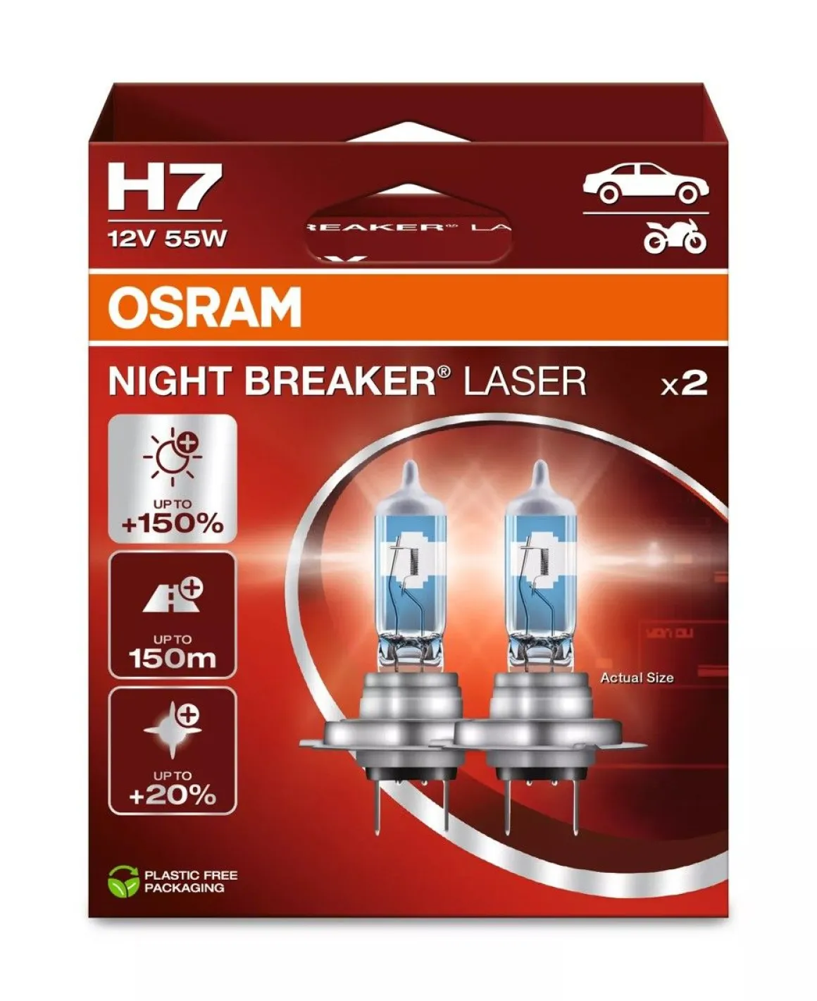 OSRAM NIGHT BREAKER LASER POLTTIMO 2 KPL H7