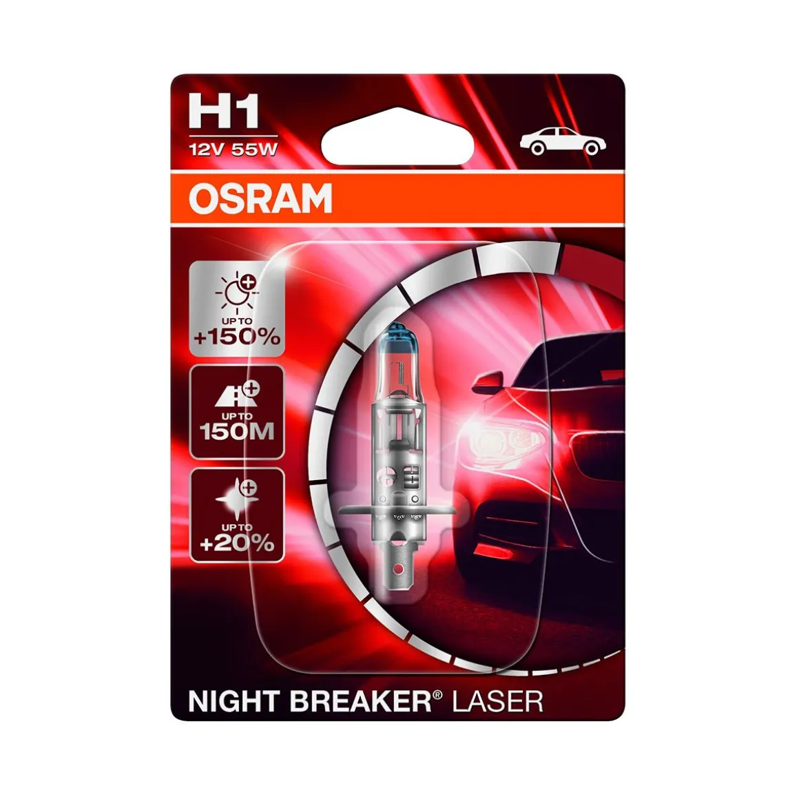OSRAM NIGHT BREAKER LASER POLTTIMO 1 KPL H1 12V 55W