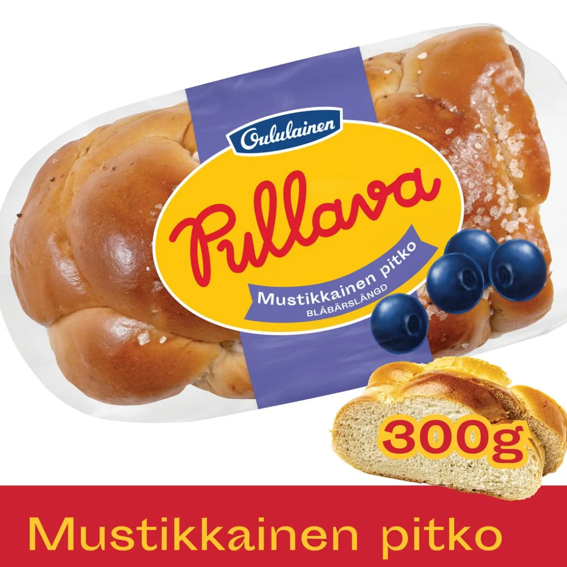 OULULAINEN PULLAVA MUSTIKKAINEN PITKO 300 G