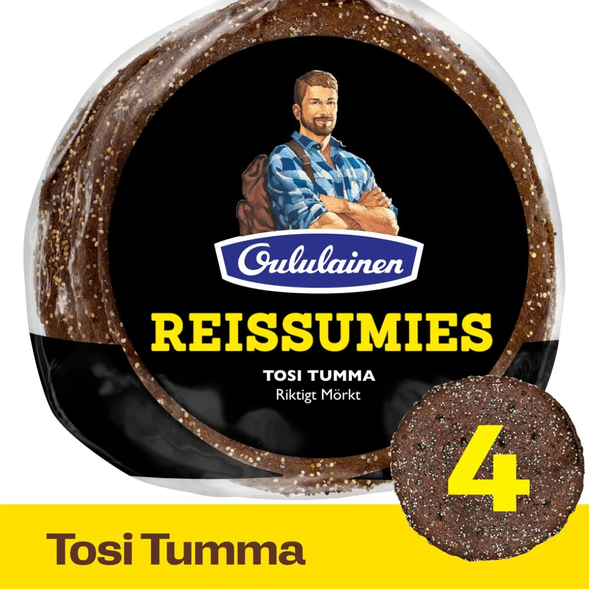 OULULAINEN REISSUMIES TOSI TUMMA 4KPL 280 G