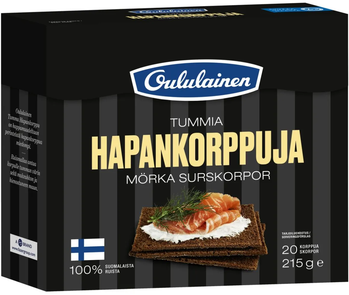 OULULAINEN TUMMA HAPANKORPPU 215 G