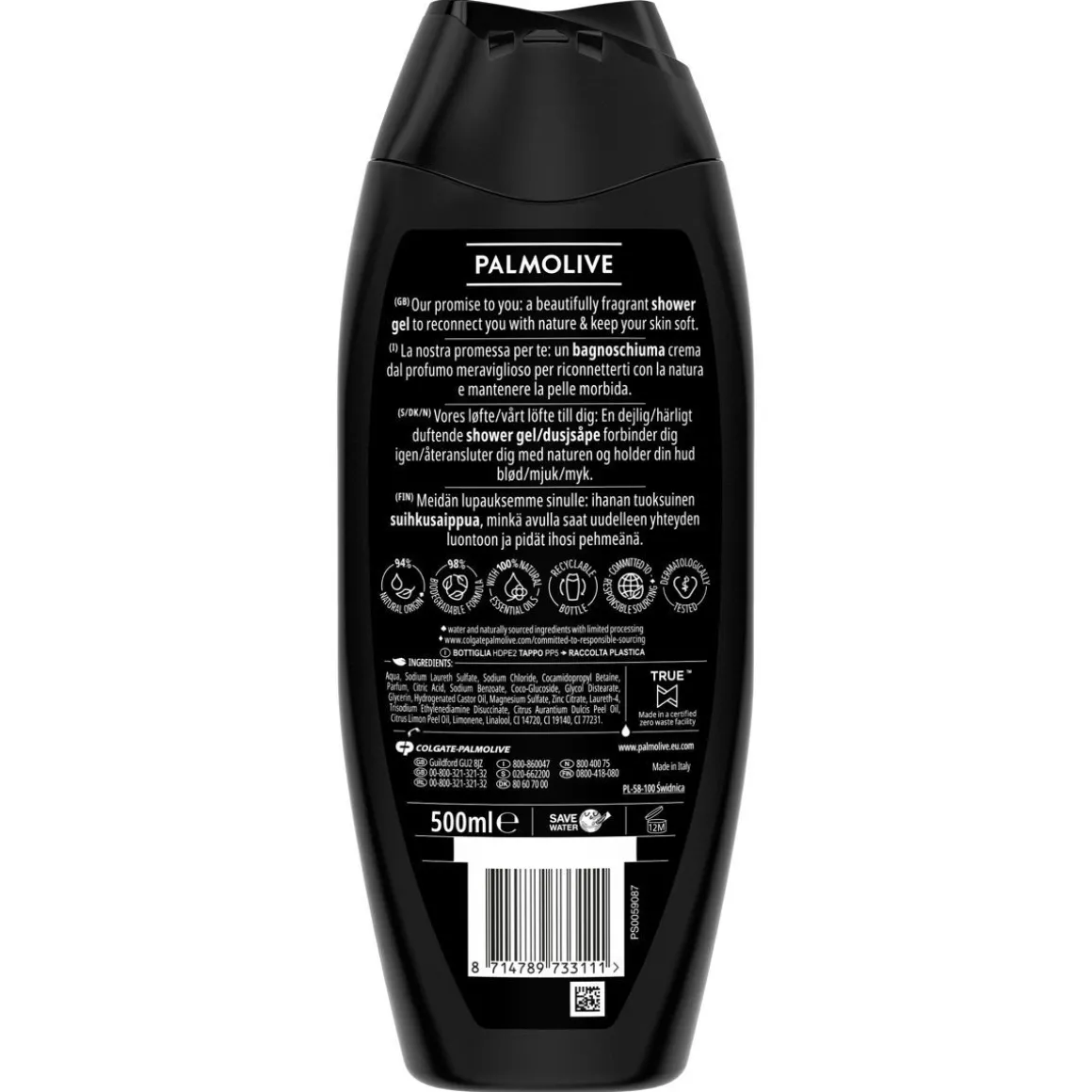 PALMOLIVE MEN ENERGISING 2IN1 SUIHKUSAIPPUA 500 ML