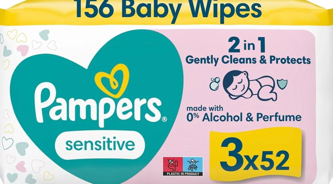 PAMPERS SENSITIVE WIPES 3-PACK 156KPL 156 KPL