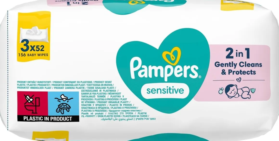 PAMPERS SENSITIVE WIPES 3-PACK 156KPL 156 KPL