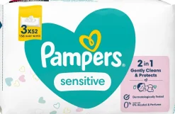 PAMPERS SENSITIVE WIPES 3-PACK 156KPL 156 KPL
