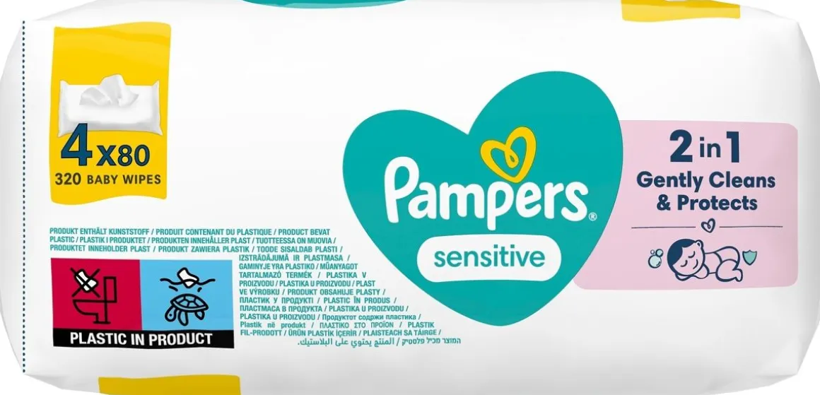 PAMPERS SENSITIVE PUHDISTUSPYYHE 4-PACK/320 320 KPL