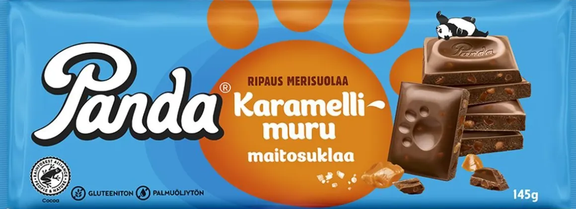 PANDA KARAMELLIMURU JA MERISUOLA MAITOSUKLAA 145 G