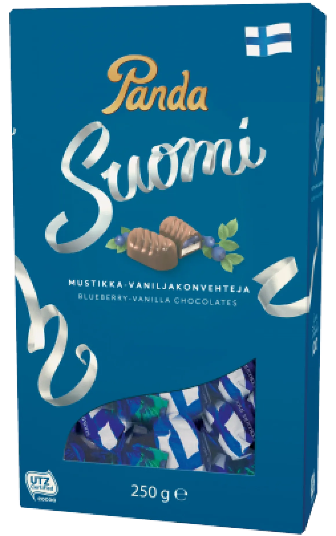 PANDA SUOMI JUHLAKONVEHTEJA MUSTIKKA 250 G