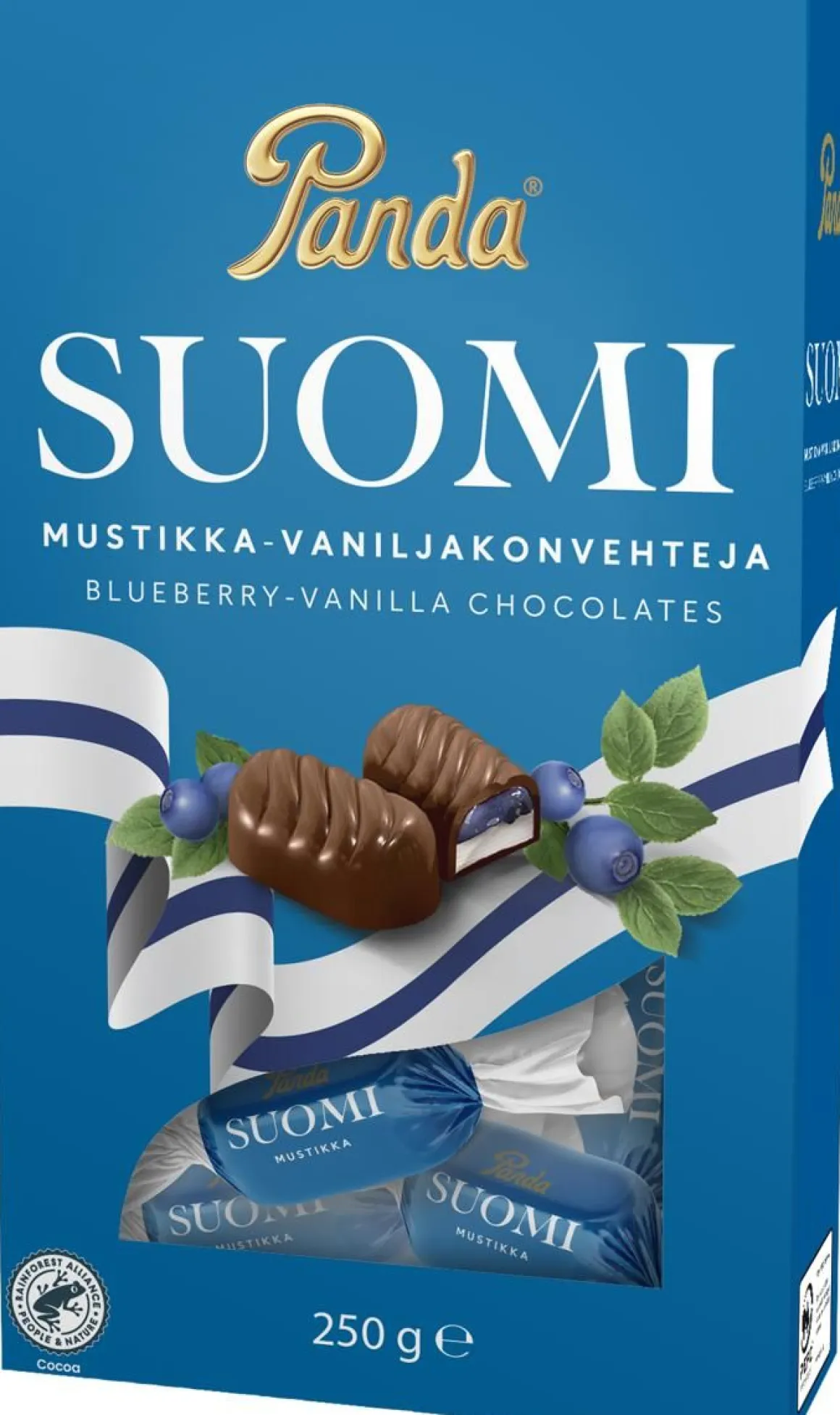 PANDA SUOMI JUHLAKONVEHTEJA MUSTIKKA 250 G