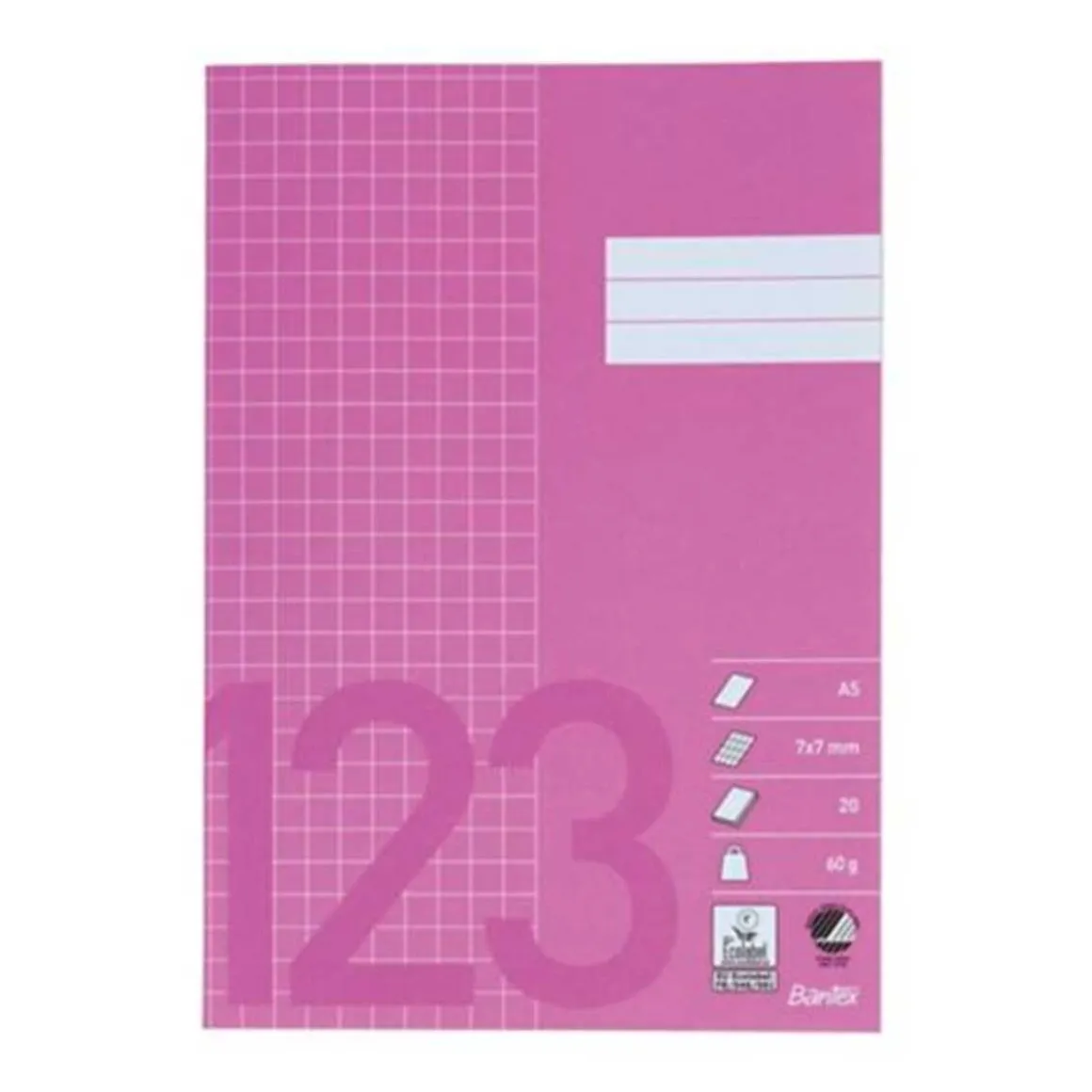 PAPERIPISTE KOULUVIHKO 04301 A5/20 7X7MM PINKKI