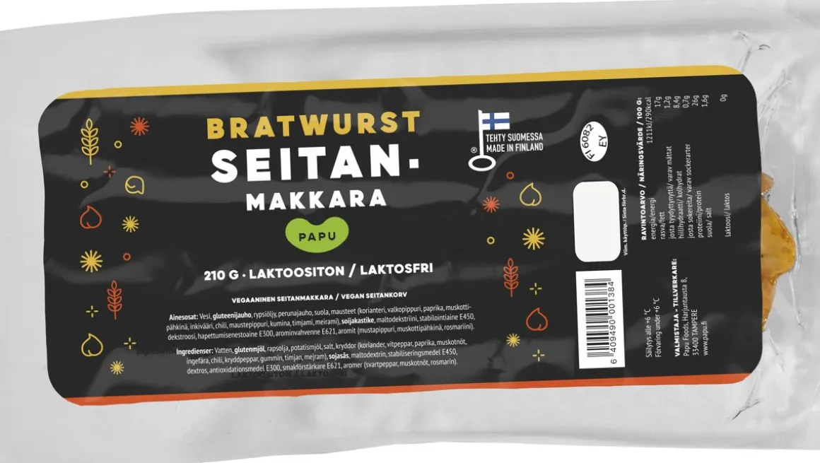 PAPU SEITANMAKKARA BRATWURST 210 G