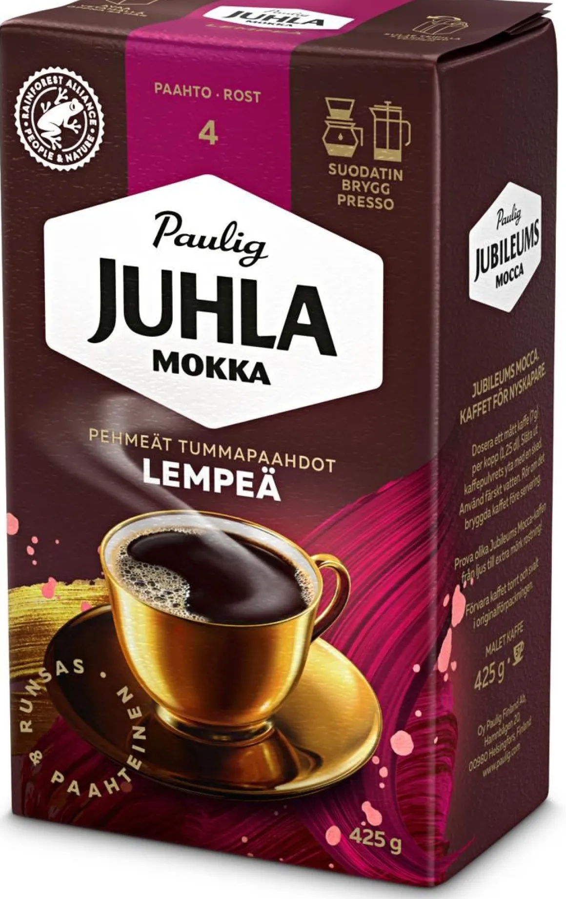 PAULIG JUHLA MOKKA LEMPEÄ KAHVI 425 G