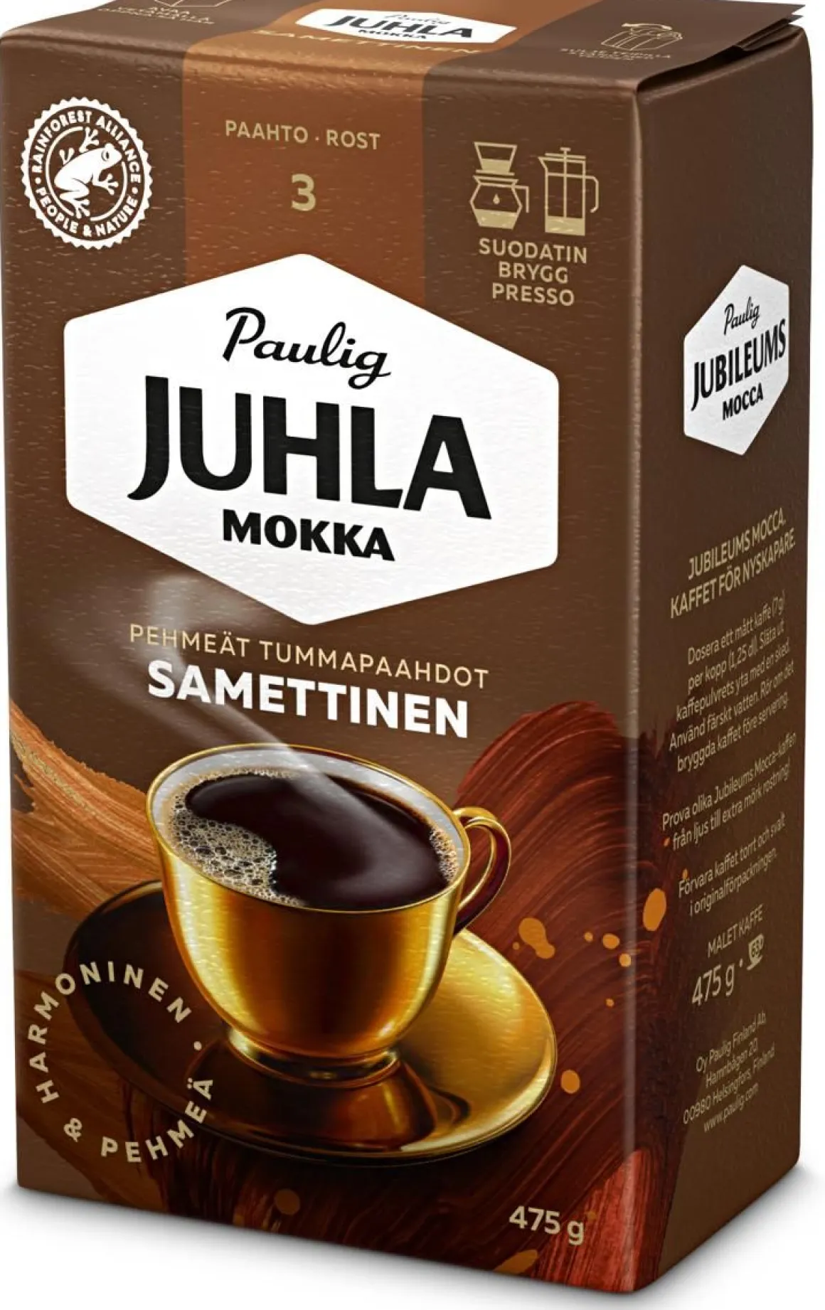 PAULIG JUHLA MOKKA SAMETTINEN KAHVI 475 G