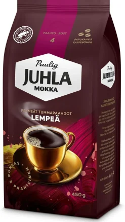 PAULIG JUHLA MOKKA LEMPEÄ KAHVIPAPU 450 G