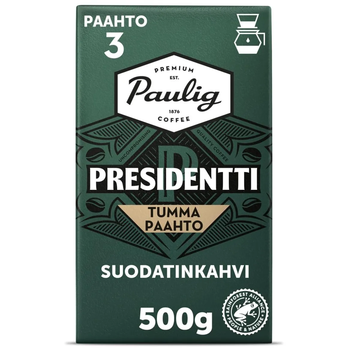 PAULIG PRESIDENTTI TUMMA PAAHTO SUODATI N 500 G