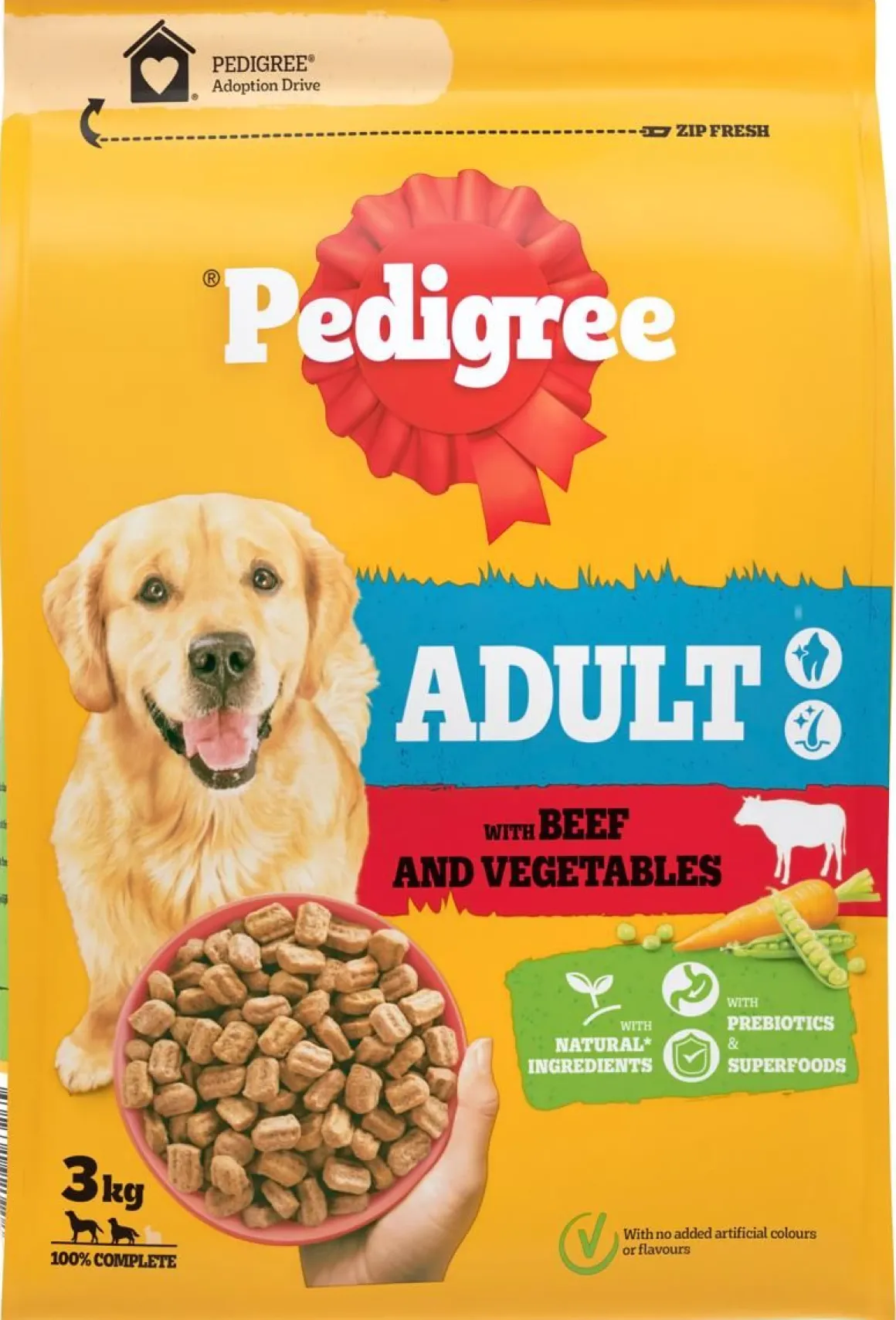 PEDIGREE ADULT HÄRKÄÄ JA KASVIKSIA 3 KG