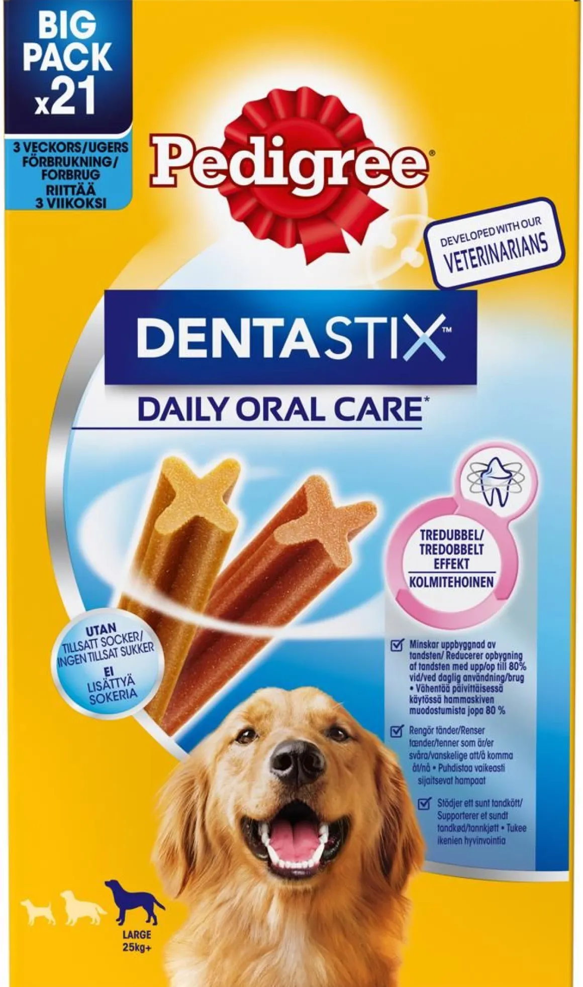 PEDIGREE DENTASTIX LARGE 3*270G MONIPAKKAUS 810 G