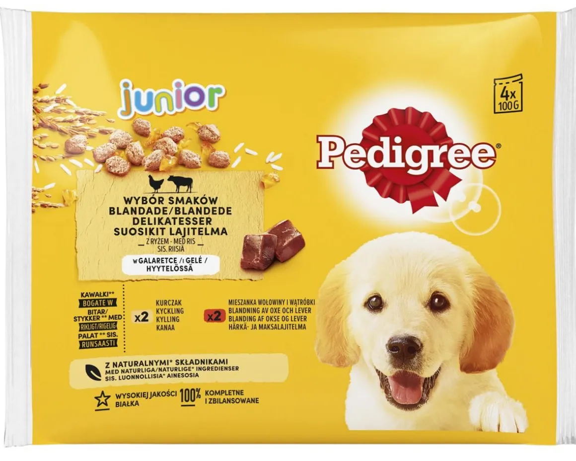 PEDIGREE JUNIOR HYYTELÖLAJ. 4X100G 400 G
