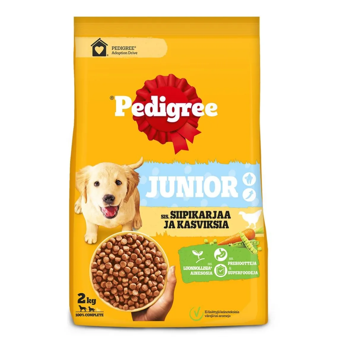 PEDIGREE JUNIOR SIIPIKARJAA JA KASVIKSIA 2 KG
