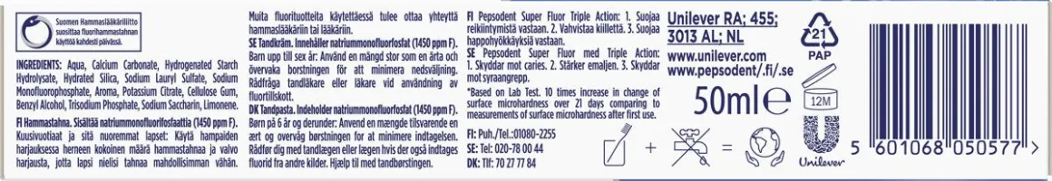 PEPSODENT SUPER FLUOR 50 ML