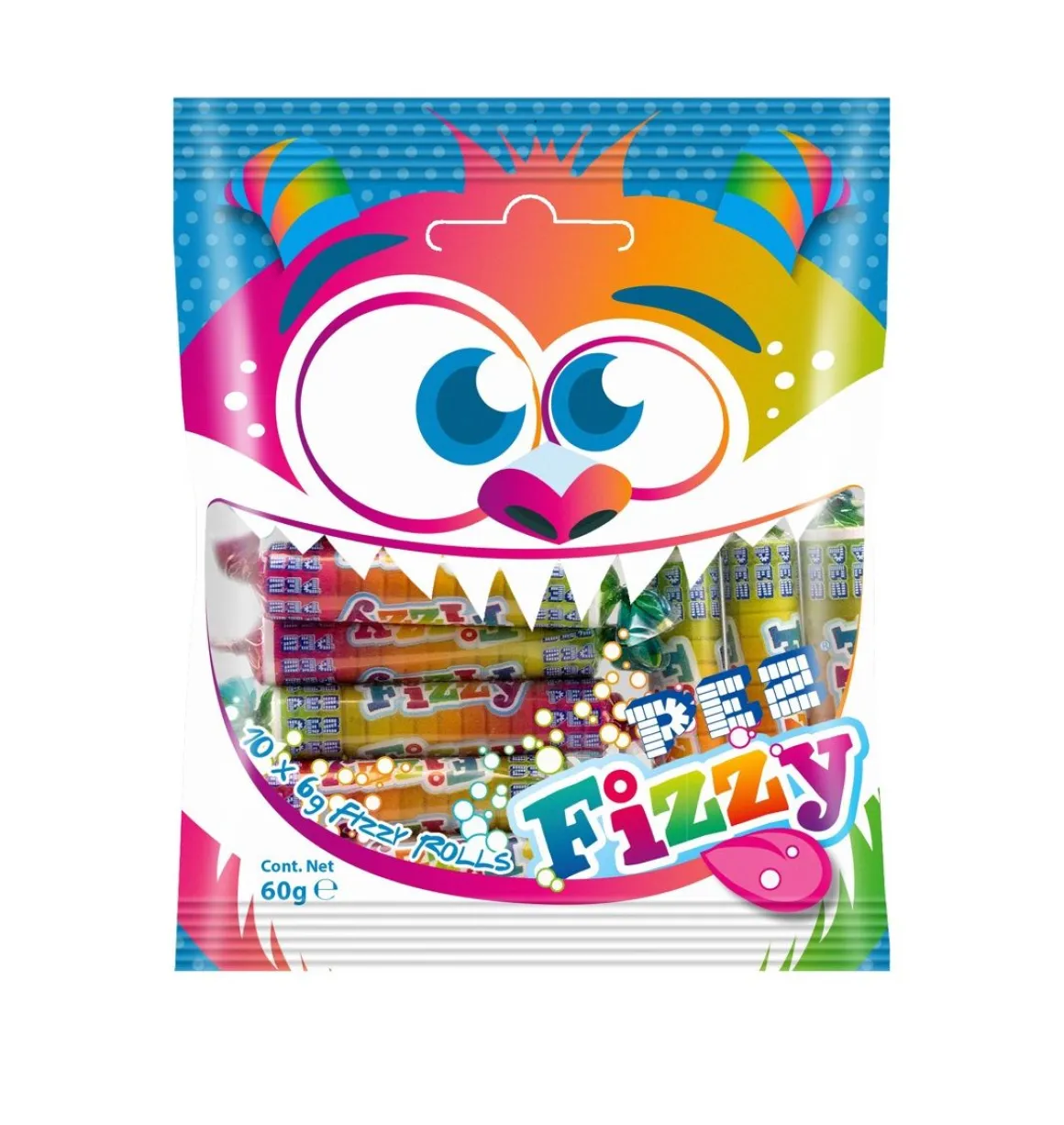 PEZ FIZZY ROLLS-PUSSI 60 G